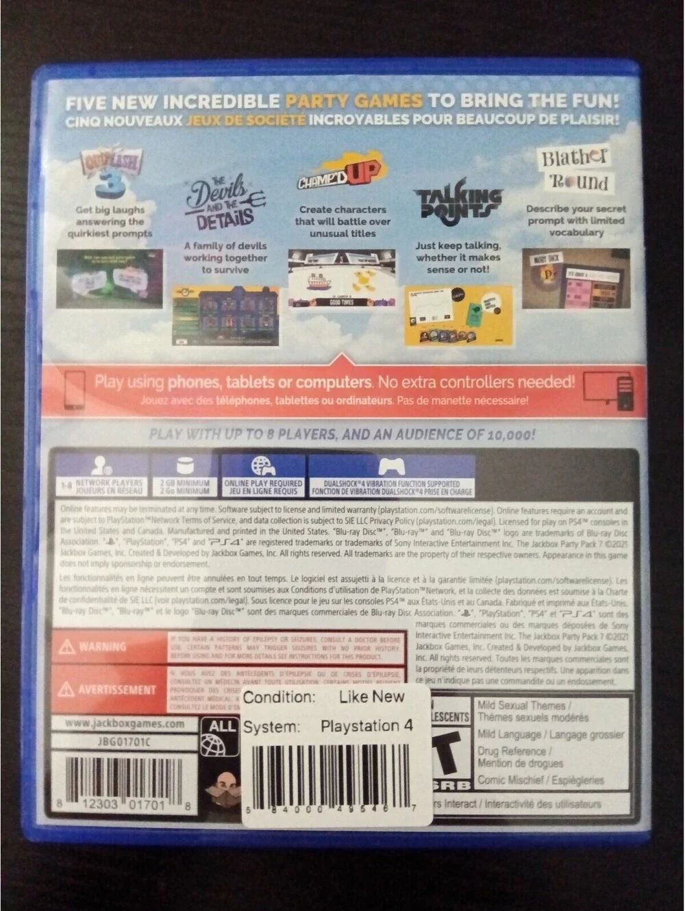 NEW The Jackbox Party Pack 7 Sony PlayStation PS4 Video Game Rated Teen